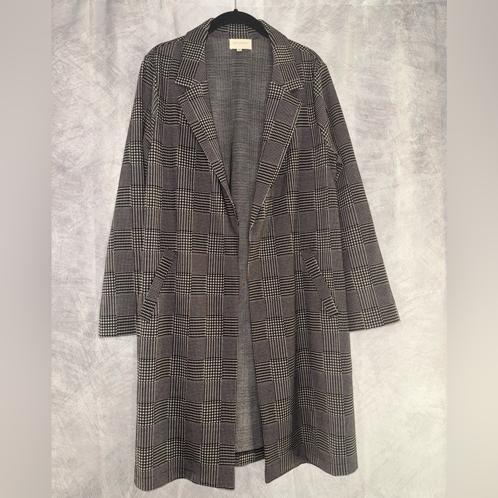MELLODAY Gray Plaid Blazer